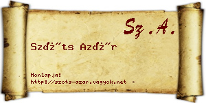 Szőts Azár névjegykártya